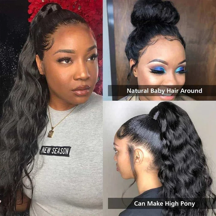 Pre Plucked 360 HD Transparent Lace Frontal Wigs with Baby Hair Brazilian Body Wave Vrvogue Hair