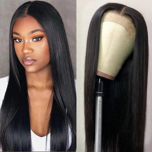 Pre Plucked 360 HD Transparent Lace Frontal Wigs with Baby Hair Brazilian Straight Vrvogue Hair