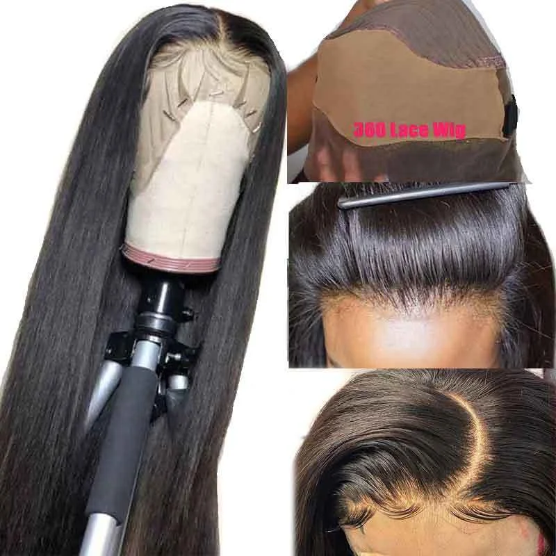 Pre Plucked 360 HD Transparent Lace Frontal Wigs with Baby Hair Brazilian Straight Vrvogue Hair