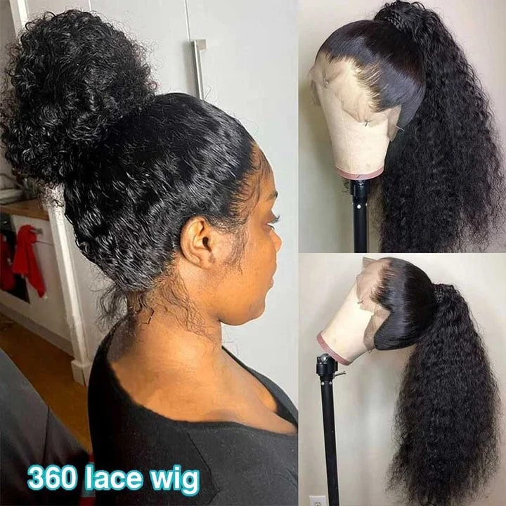 Pre Plucked 360 HD Transparent Lace Frontal Wigs with Baby Hair Brazilian Water Wave Vrvogue Hair