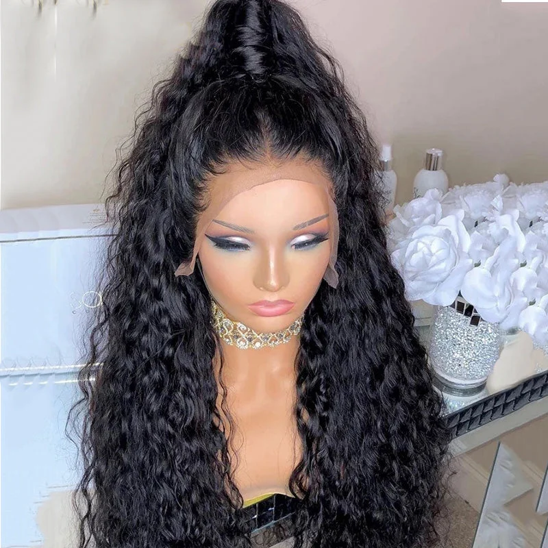 Pre Plucked 360 HD Transparent Lace Frontal Wigs with Baby Hair Brazilian Water Wave Vrvogue Hair