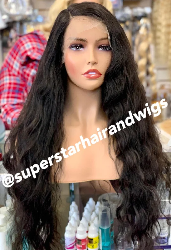 Queen Collection 100% Virgin Human Hair Ocean Wave 30"" Side Part Wig