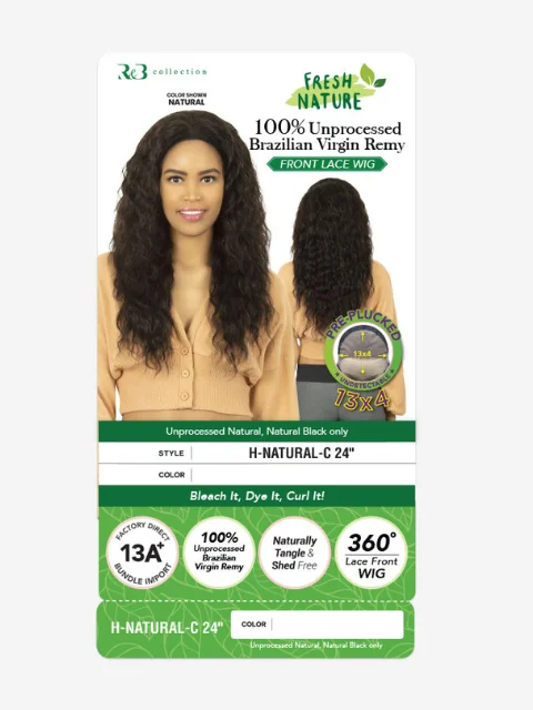 R&B Collection 100% Unprocessed Brazilian Virgin Remy Human Hair Lace Wig - H-NATURAL-C 24""