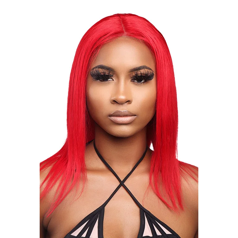 Raw Brazilian 4X4 HD Lace Bob Wig 12""Red 150%