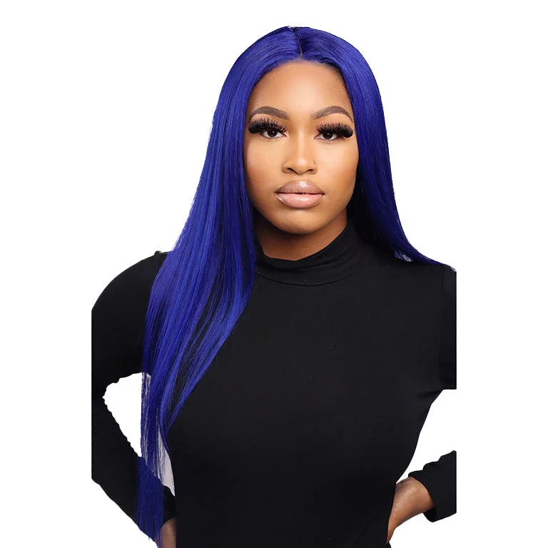 Raw 100% Virgin Unprocessed 13x4 HD Lace Wigs  Straight Blue 150%