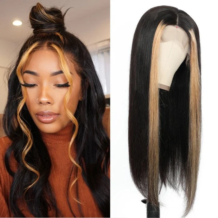 Raw Indian Hair 13x4/T Part/4x4 Lace Wigs 30 Inches Mix Color Highlight Vrvogue Hair