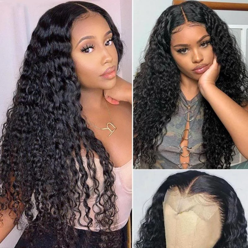 Real Swiss Lace Skin Melt 13x4 HD Lace Front Wigs Deep Wave Virgin Hair With Baby Hair