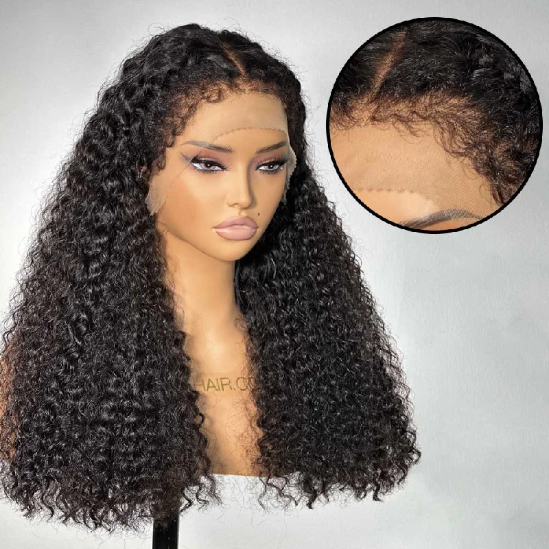 Ventilated Realistic Curly Edges Lace Wig