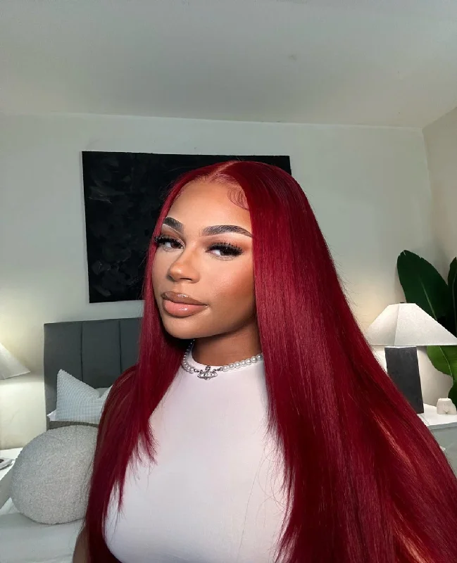 Ruby Red Invisible HD Lace Front Wig