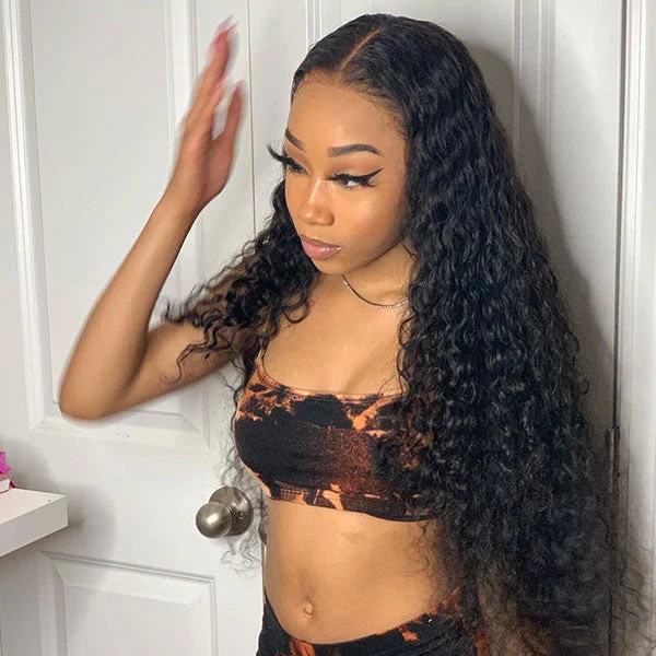 Reshine Hair Brazilian Virgin Human Hair 200% Density Water Wave Lace Front Wigs Full And Thick 10-30 inch