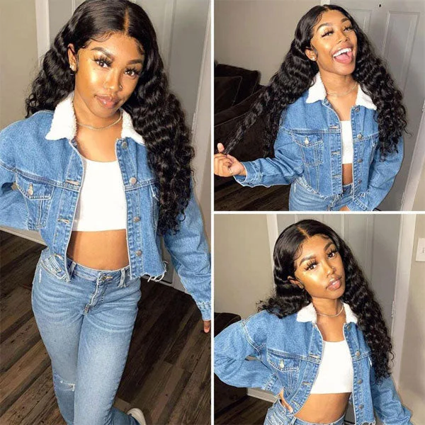 Reshine Hair 30 inch Loose Deep Hair Wigs 13x4 13x6 Lace Frontal Human Hair Wigs With Baby Hair