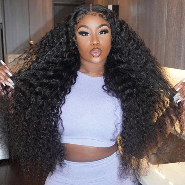 Reshine HD Lace Front Wig 10-30 Inch Brazilian Curly Hair Deep Wave Human Hair Wigs Pre Plucked