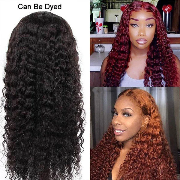 Reshine HD Lace Front Wig 10-30 Inch Brazilian Curly Hair Deep Wave Human Hair Wigs Pre Plucked