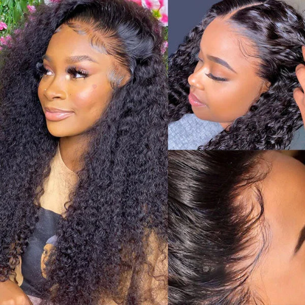 [HD Lace] Reshine Hair Kinky Curly Hair Lace Front Wigs Virgin Human Hair Wigs Curly Hair HD Lace Wigs