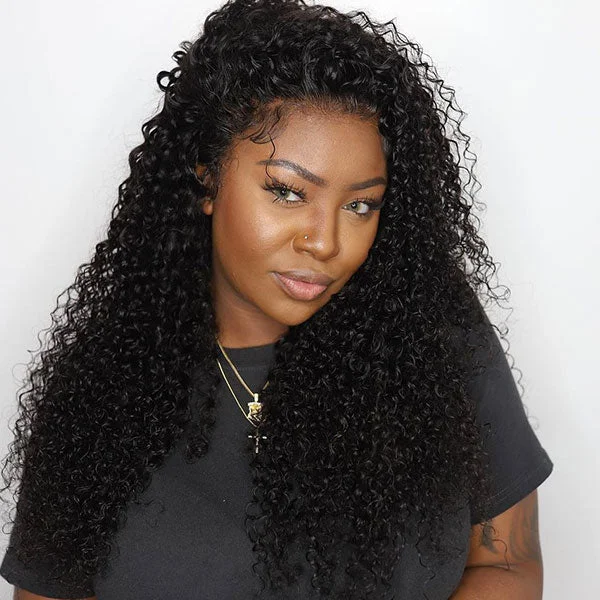 [HD Lace] Reshine Hair Kinky Curly Hair Lace Front Wigs Virgin Human Hair Wigs Curly Hair HD Lace Wigs