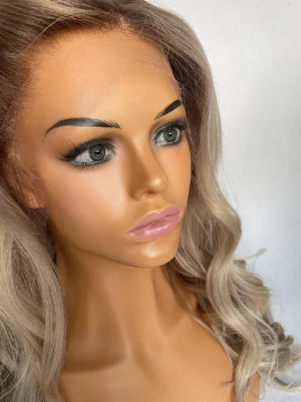 Rooted Ash Blonde Wig - HD Silk Base European Hair - Invisible Knots - Natural Hairline