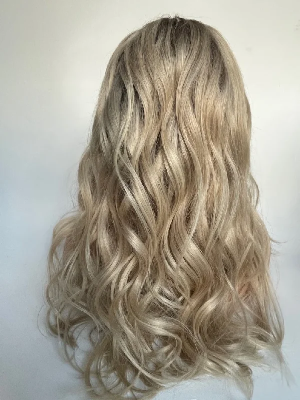 Rooted Ash Blonde Wig - HD Silk Base European Hair - Invisible Knots - Natural Hairline