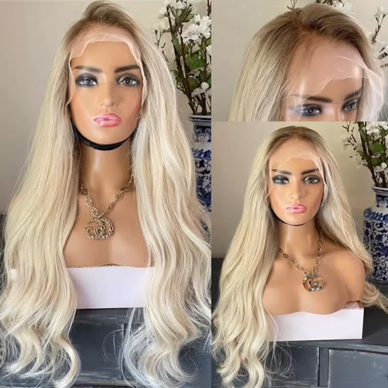 Rooted Blonde Wig - HD Silk Base European Hair - Invisible Knots - Natural Hairline