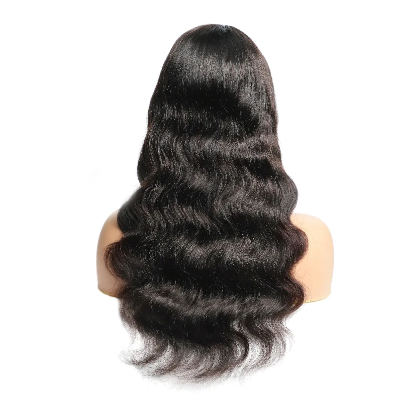 Sahar Kayla Body Wave Human Hair Lace Front T Part Wig #1B Natural Black