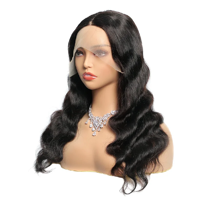 Sahar Kayla Body Wave Human Hair Lace Front T Part Wig #1B Natural Black