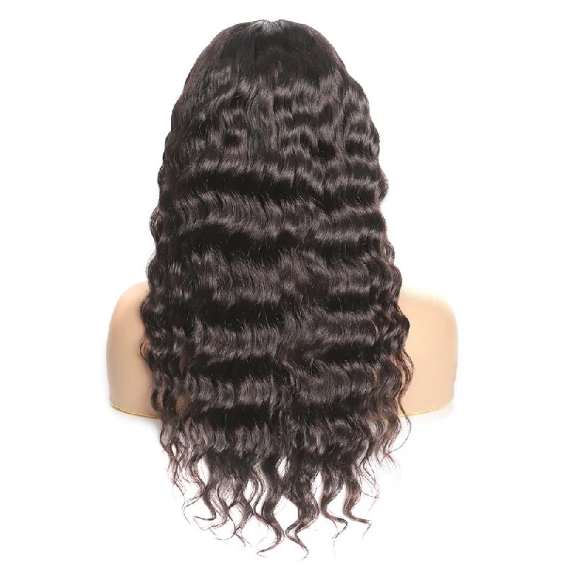 Sahar Naomi Loose Wave Human Hair Lace Front T Part Wig #1B Natural Black