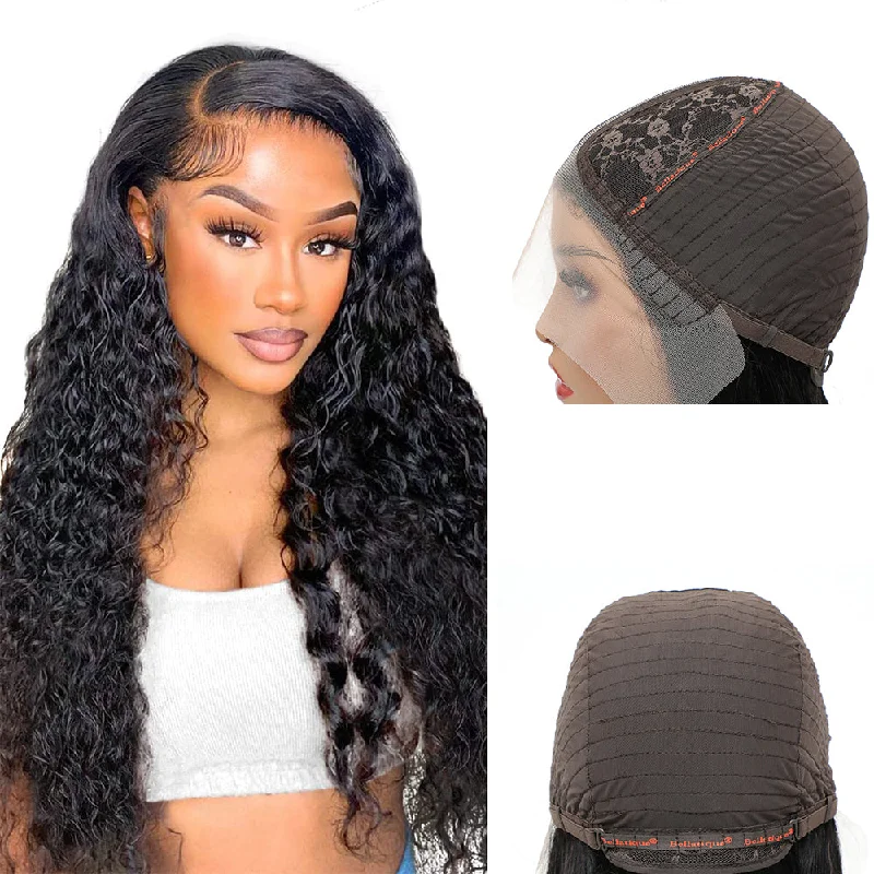 Sahar Tami Jerry Curl Human Hair Lace Front T Part Wig #1B Natural Black