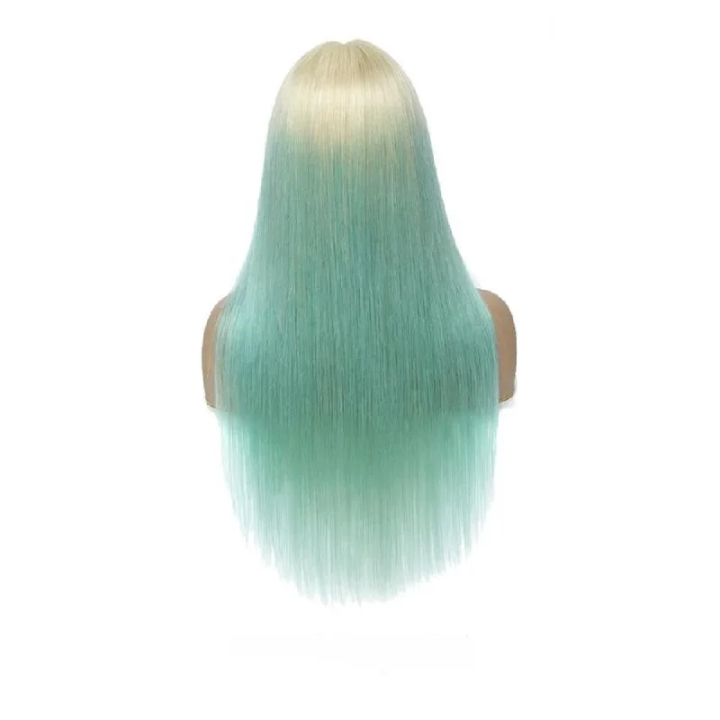 Sahar Tara Straight Human Hair Lace Front T Part Wig #T613-AQUA