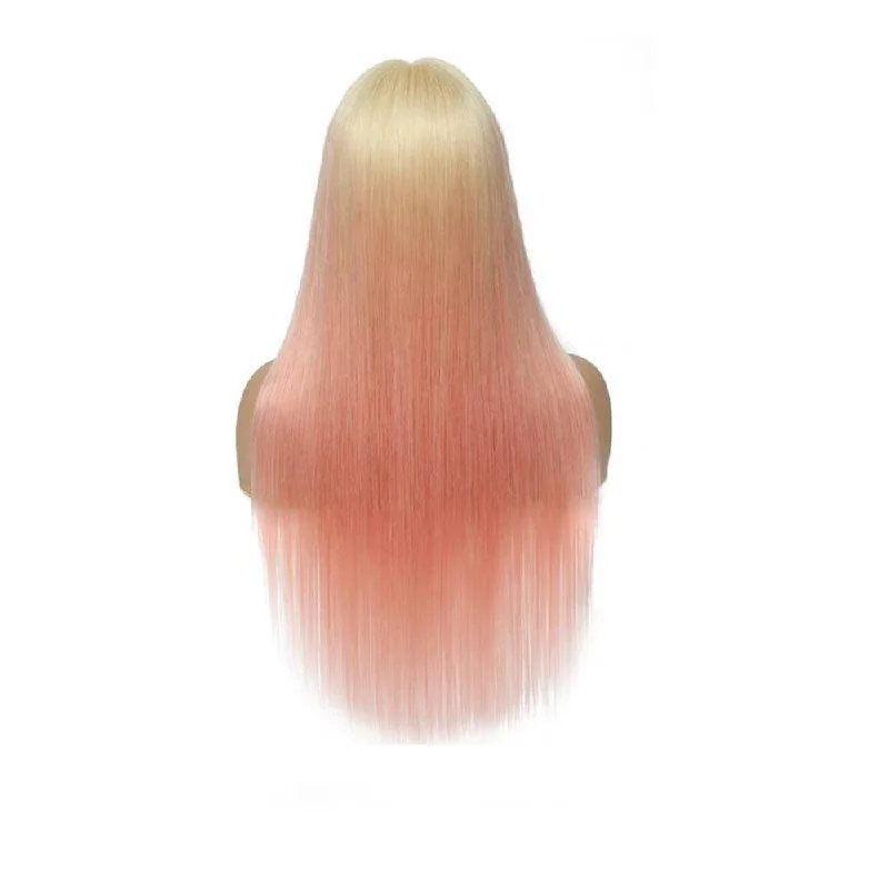 Sahar Tara Straight Human Hair Lace Front T Part Wig #T613-lightpink