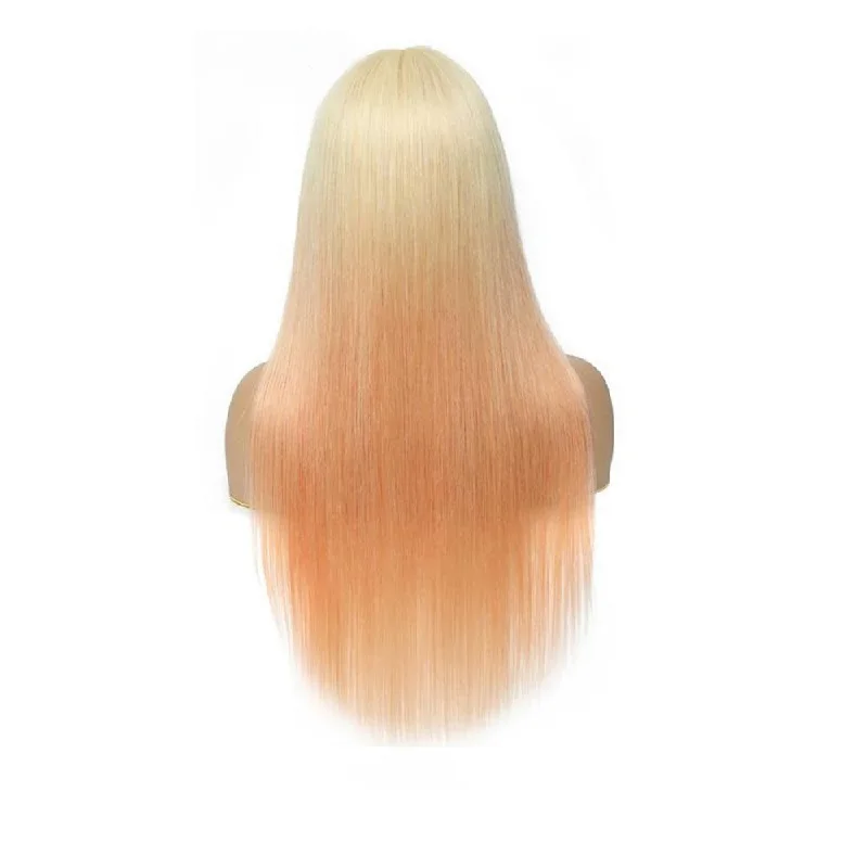 Sahar Tara Straight Human Hair Lace Front T Part Wig #T613-rosegold