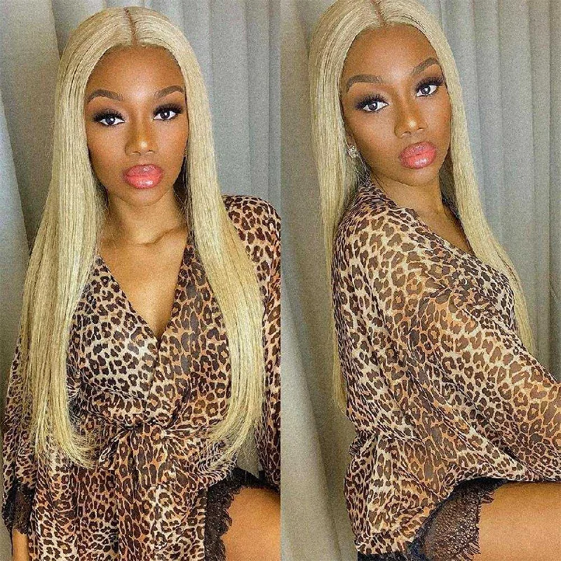 4x4 Lace Closure Wig #613 Straight Lace Closure Human Hair Wigs