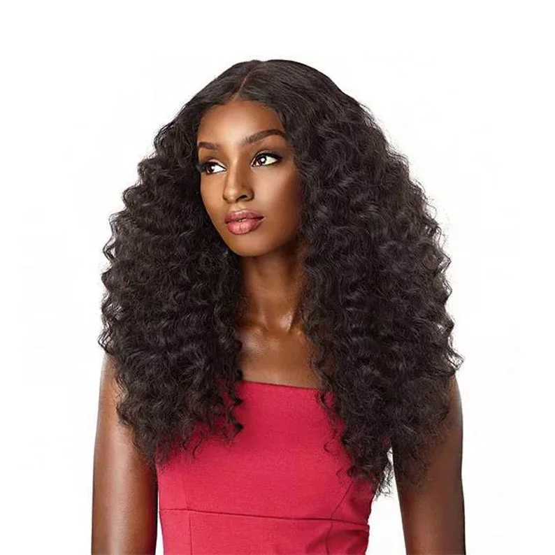 SENSATIONNEL 100% Premium Fiber Lace Front Wig Edge Center Part AMANI