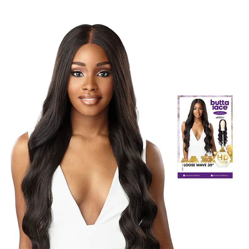 SENSATIONNEL BUTTA HUMAN HAIR BLEND HD FRONT LACE WIG - LOOSE WAVE 30""