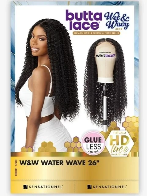 Sensationnel Butta Lace Human Hair Blend HD Lace Front Wig - WET&WAVY WATER WAVE 26""