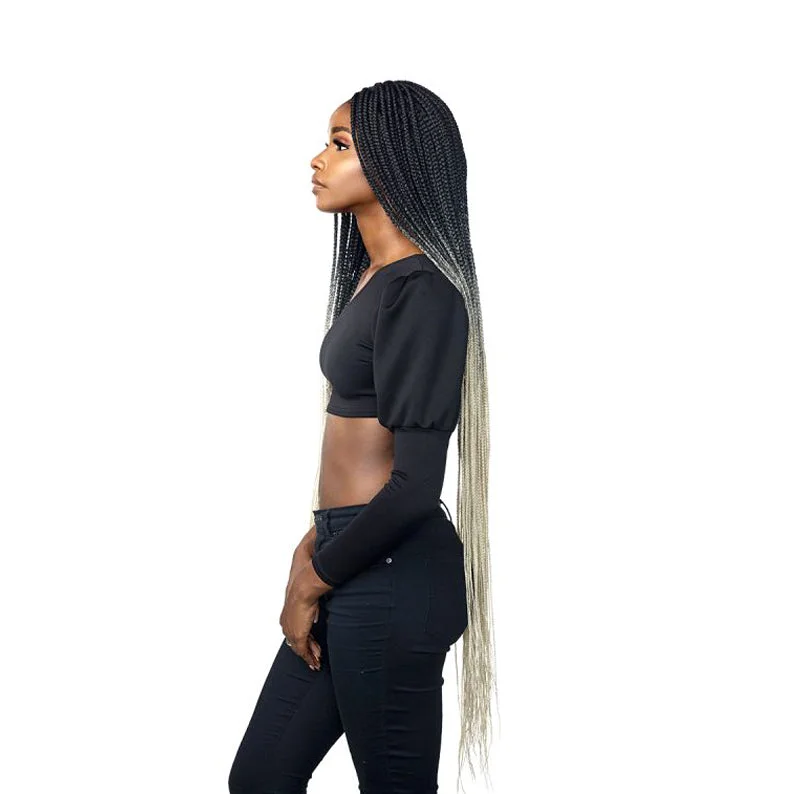 SENSATIONNEL CLOUD 9 4X4 SWISS LACE PARTING WIG BOX BRAID 50""