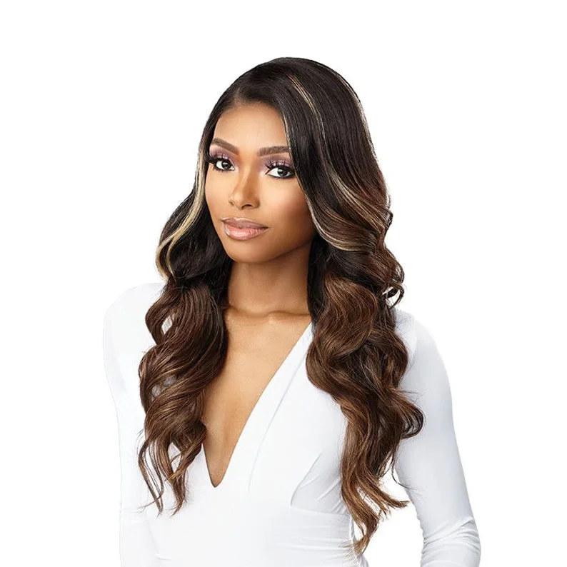 SENSATIONNEL Human Hair Blend Butta HD Lace Front Wig GLAM WAVE 24""