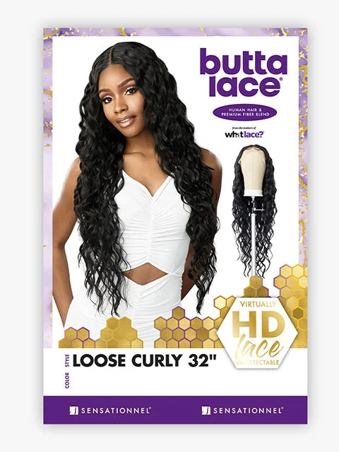 Sensationnel Human Hair Blend HD Butta Lace Front Wig - LOOSE CURLY 32