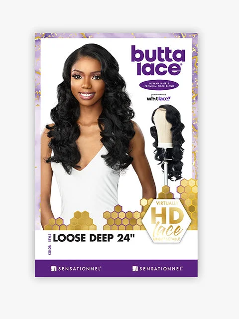 Sensationnel Human Hair Blend HD Butta Lace Front Wig - LOOSE DEEP 24