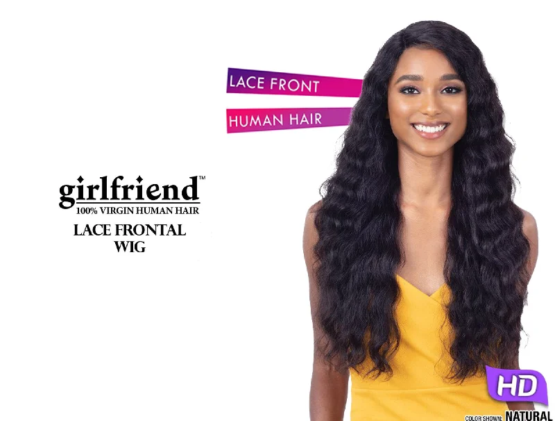 SHAKE N GO GIRLFRIEND 100% VIRGIN HUMAN HAIR HD LACE FRONT WIG-LOOSE DEEP 24"" NATURAL