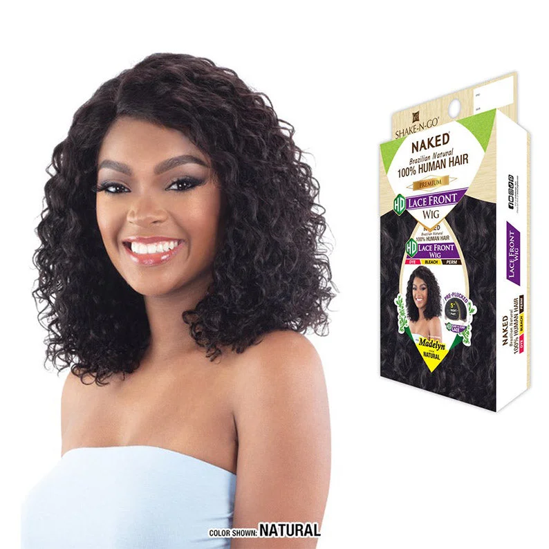 SHAKE N GO Naked Brazilian Natural 100% Human Hair HD Lace Front Wig - MADELYN