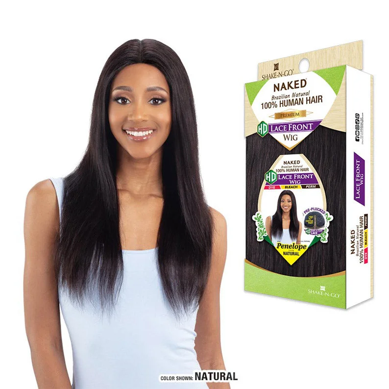 SHAKE N GO Naked Brazilian Natural 100% Human Hair HD Lace Front Wig - PENELOPE