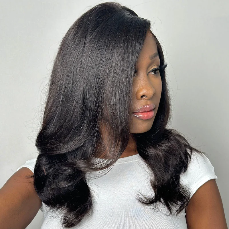 Side Part Quick Wave With Layers 13x4 Lace Front Wig