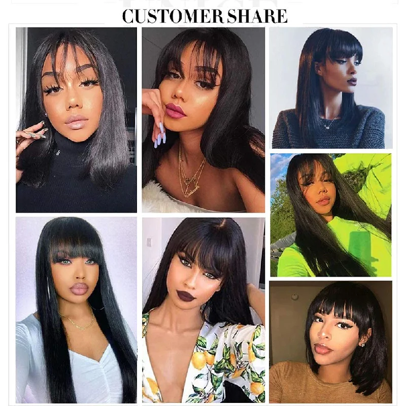 Glueless Machine Made Wigs Silky Brazilian Virgin Straight None Lace Front Wigs