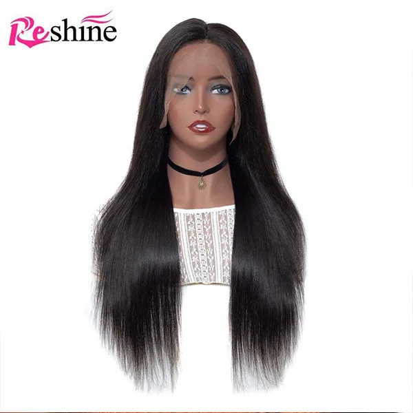 Reshine Hair HD Transparent Lace Wig Long Straight Hair Lace Front Wigs Virgin Human Hair Closure Wigs