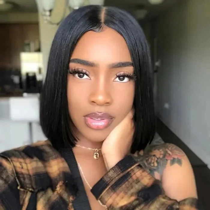 Stylish 4×4 Undetectable Lace Closure Straight Bob Wig