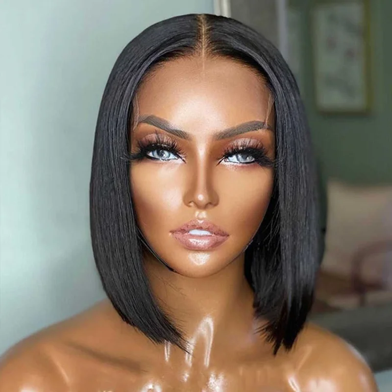 Stylish 4×4 Undetectable Lace Closure Straight Bob Wig