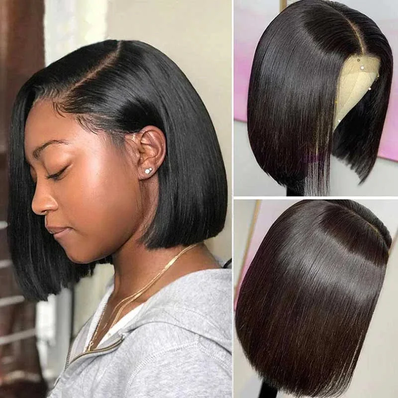 Stylish 4×4 Undetectable Lace Closure Straight Bob Wig