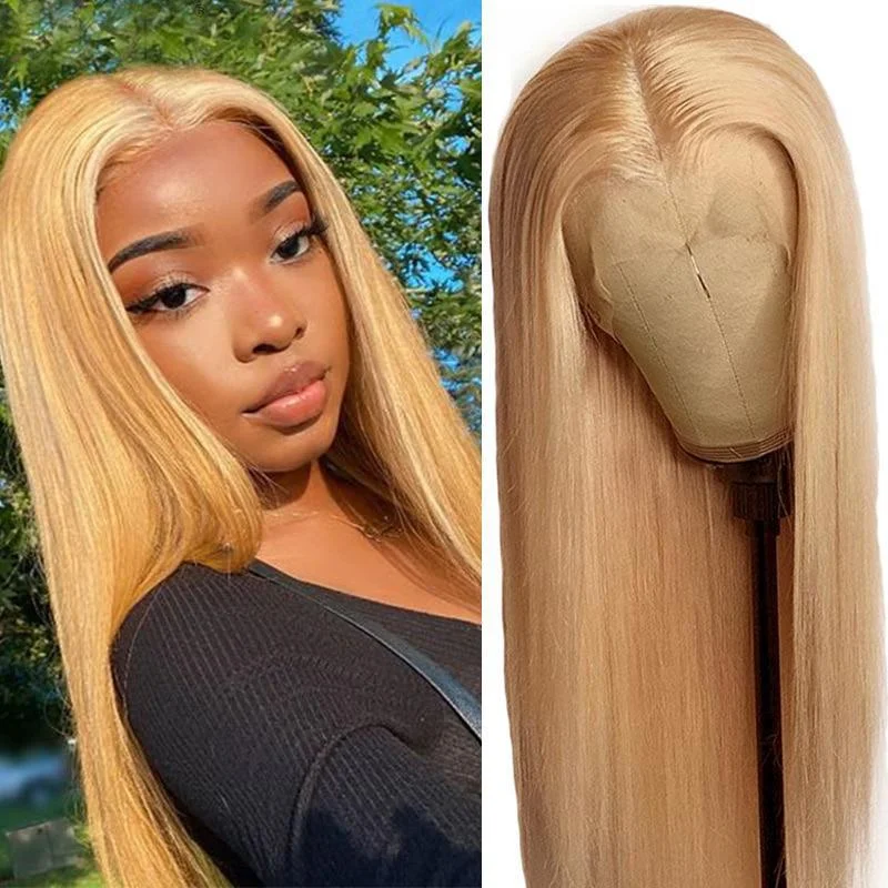 Summer Honey Blonde 13x4/4x4  Transparent Lace Wigs Straight Human Hair Wigs Vrvogue Hair