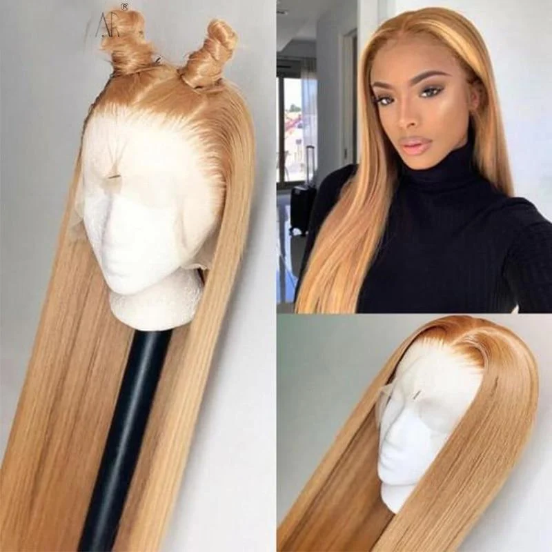 Summer Honey Blonde 13x4/4x4  Transparent Lace Wigs Straight Human Hair Wigs Vrvogue Hair