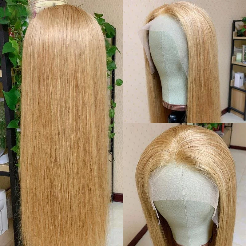 Summer Honey Blonde 13x4/4x4  Transparent Lace Wigs Straight Human Hair Wigs Vrvogue Hair