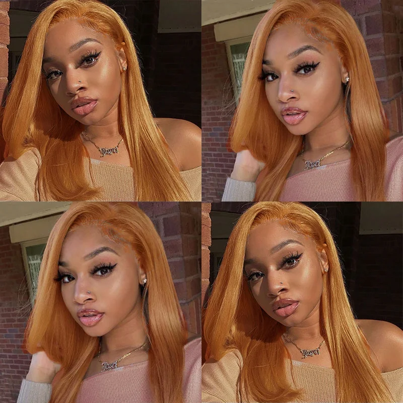 Summer Honey Blonde 13x4/4x4  Transparent Lace Wigs Straight Human Hair Wigs Vrvogue Hair